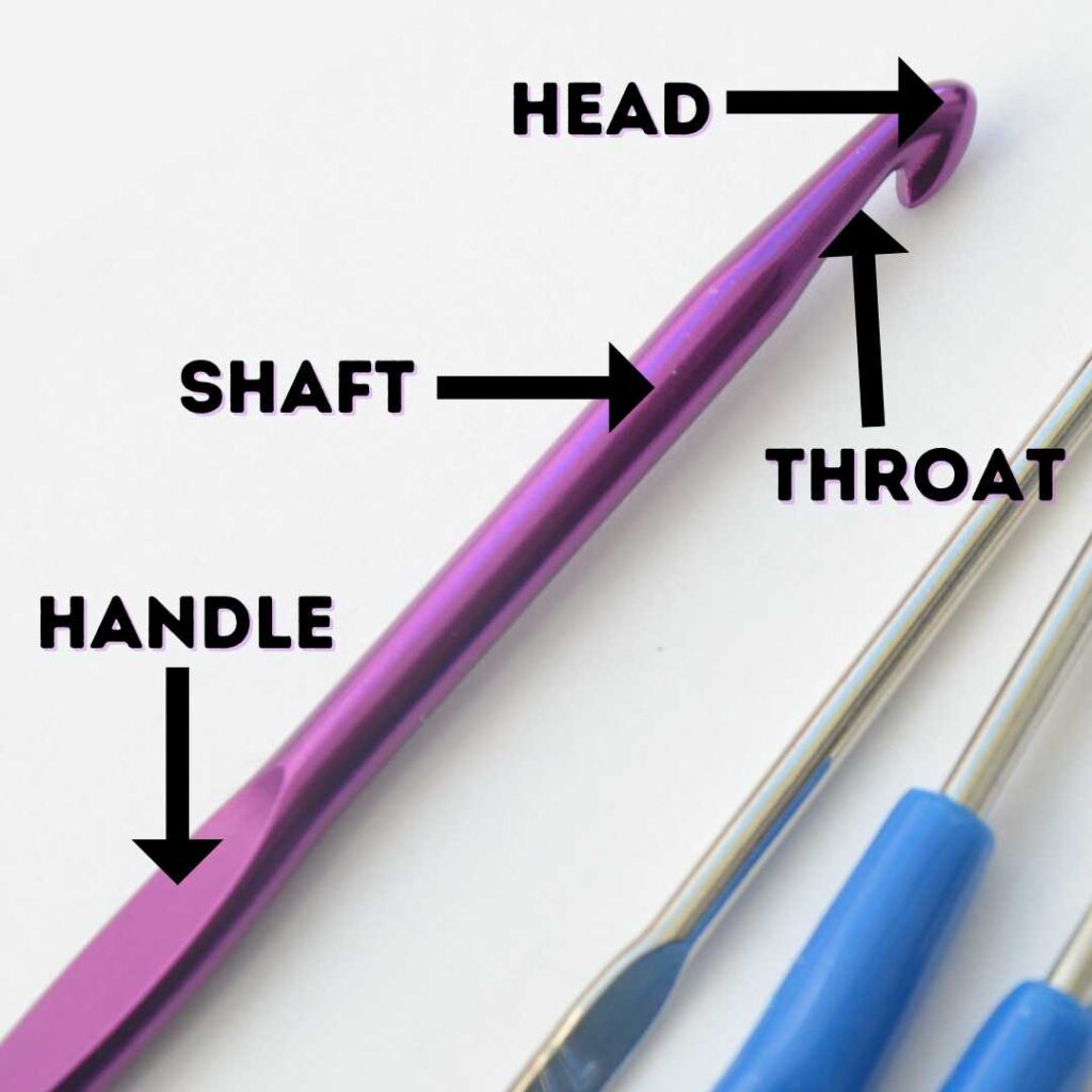 the anatomy of all types of crochet hooks