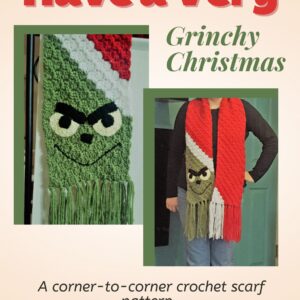 Crochet pattern for a Grinch scarf